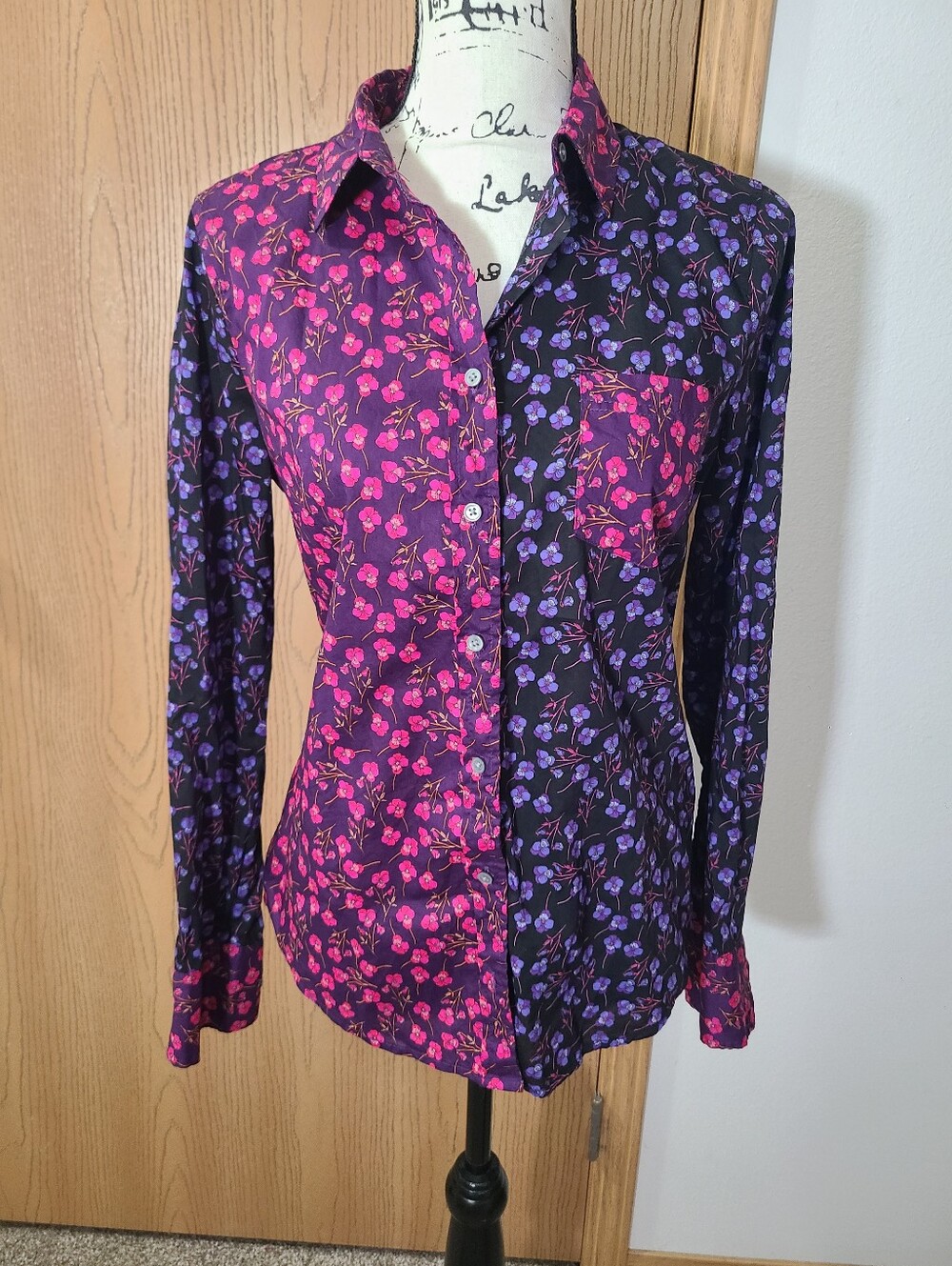 J. Crew Perfect Slim Button Down Liberty Fabrics Floral Patchwork Design